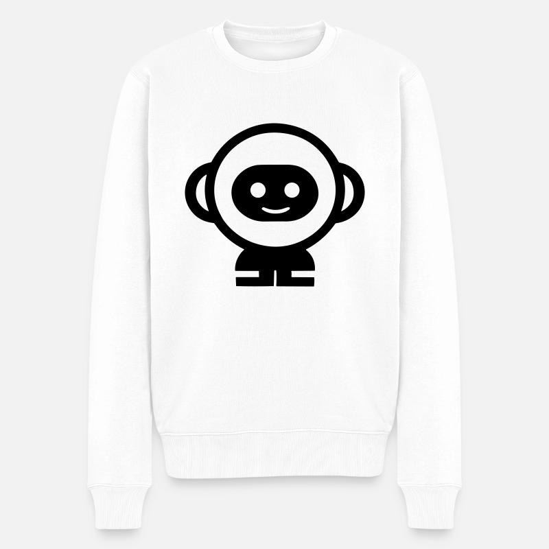 Kleiner Roboter - Männer Premium Bio Pullover - Weiß