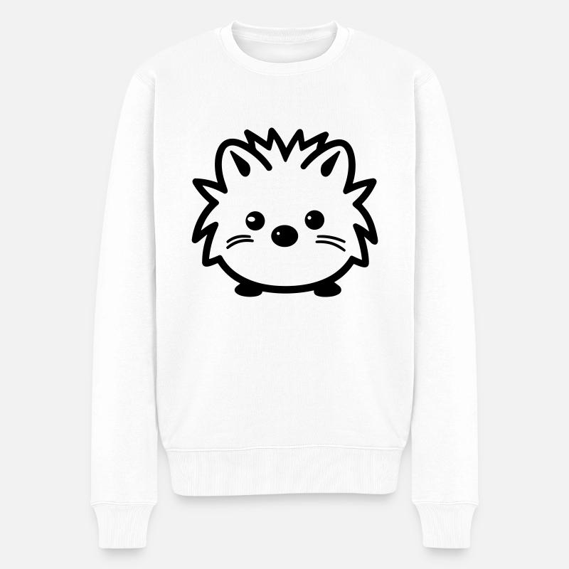 Igel - Männer Premium Bio Pullover - Weiß