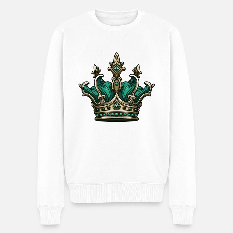 Couronne royale en couronne - Pull Premium bio Homme - blanc