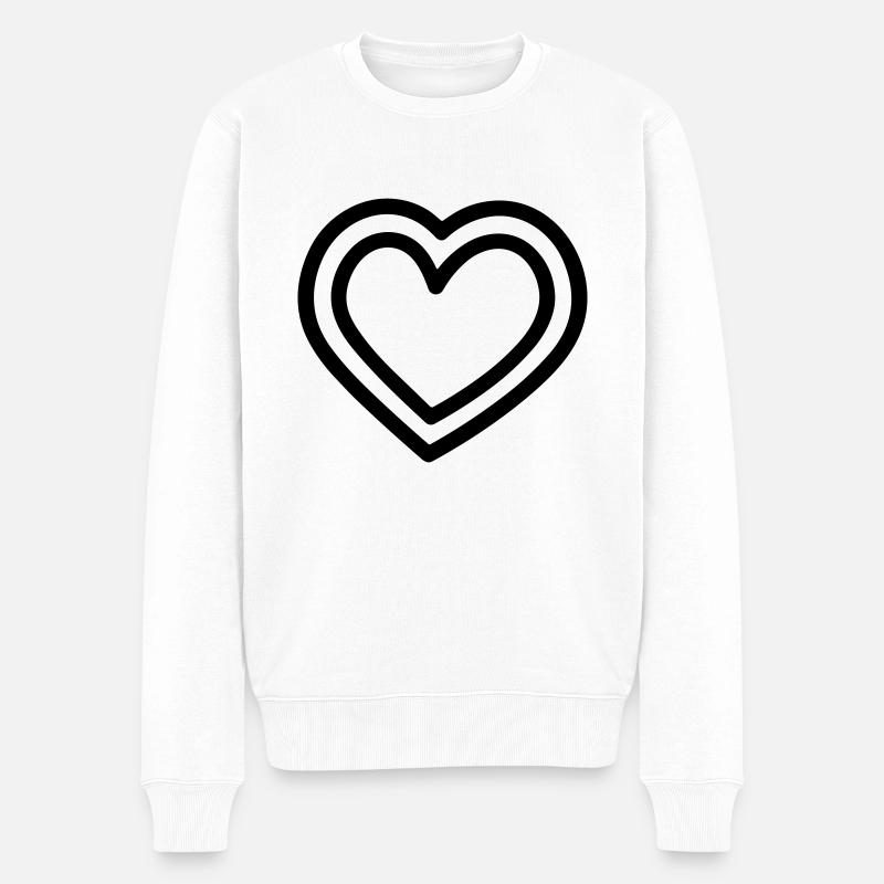 cœur - Pull Premium bio Homme - blanc