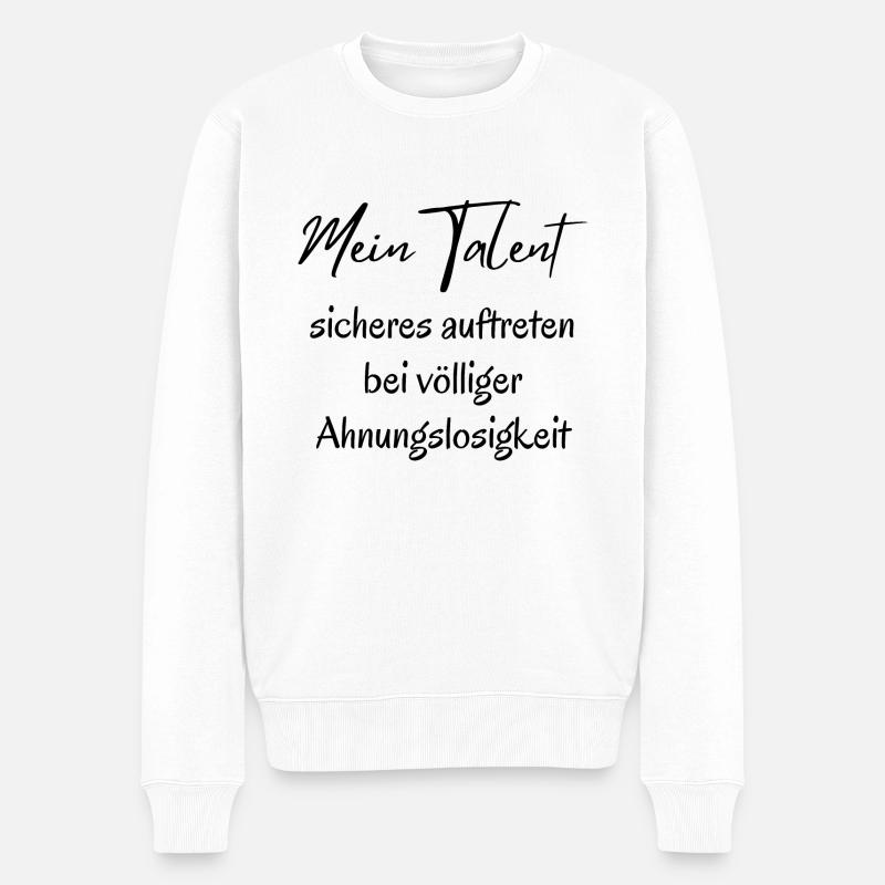 Keine Ahnung - davon aber viel - Männer Premium Bio Pullover - Weiß