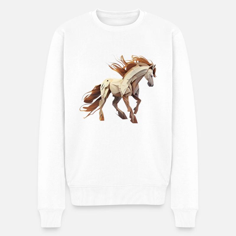 Cheval sauvage - Pull Premium bio Homme - blanc