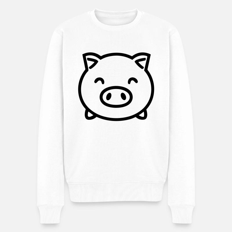 Schwein - Männer Premium Bio Pullover - Weiß