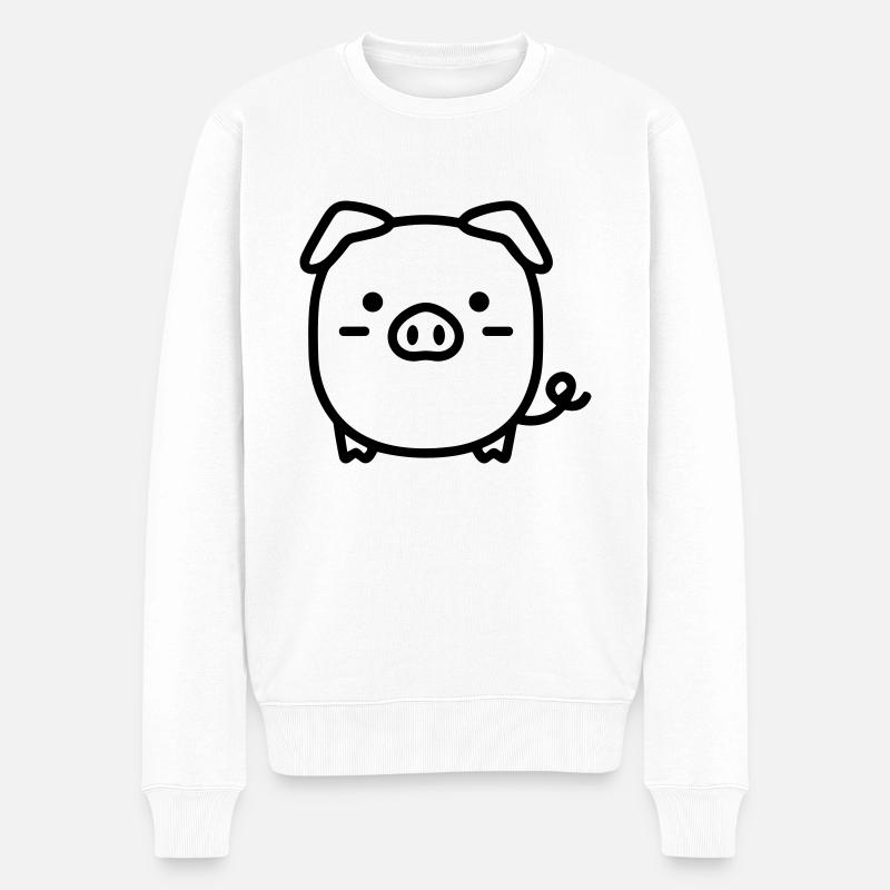 cochon - Pull Premium bio Homme - blanc