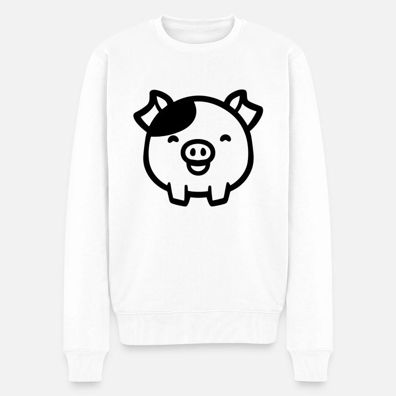 cochon - Pull Premium bio Homme - blanc