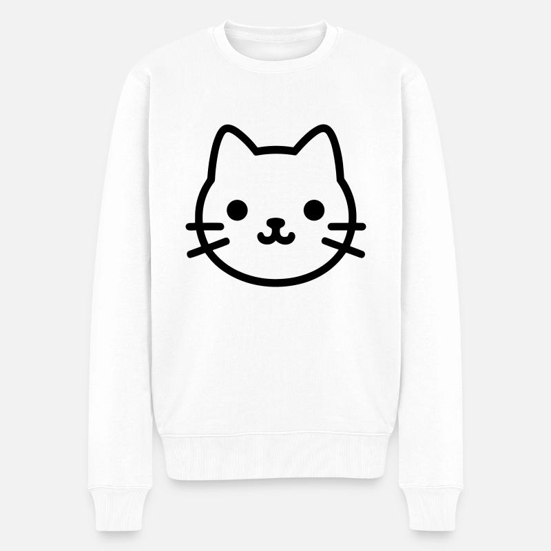 chat - Pull Premium bio Homme - blanc