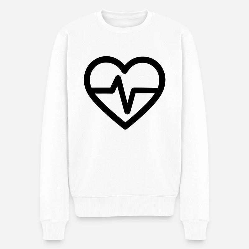 battement de coeur - Pull Premium bio Homme - blanc