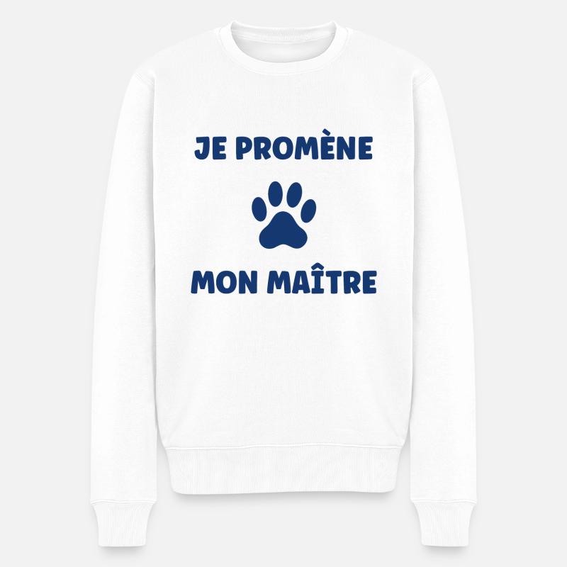 Je promène mon maitre - Pull Premium bio Homme - blanc
