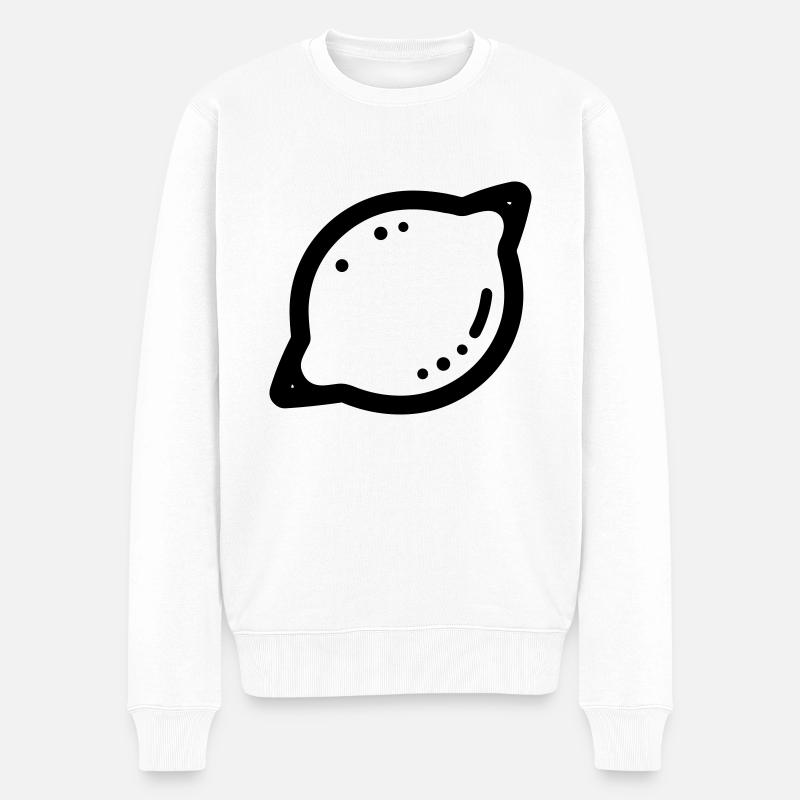 Zitrone - Männer Premium Bio Pullover - Weiß