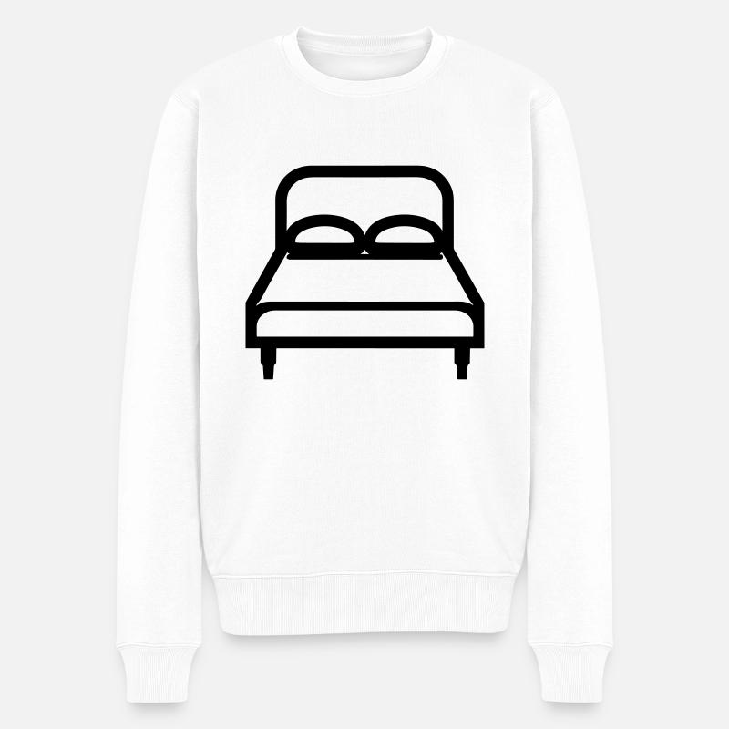 Bett - Männer Premium Bio Pullover - Weiß