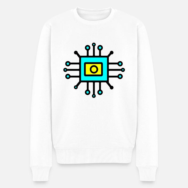 Chip Digital Computer Sensor - Men's Premium Organic Jumper - white