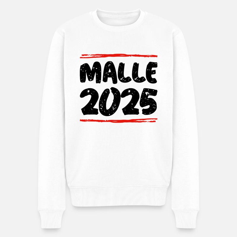 Malle 2025 Spruch - Männer Premium Bio Pullover - Weiß