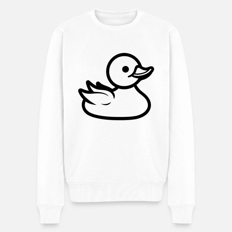 Bunte Ente - Männer Premium Bio Pullover - Weiß