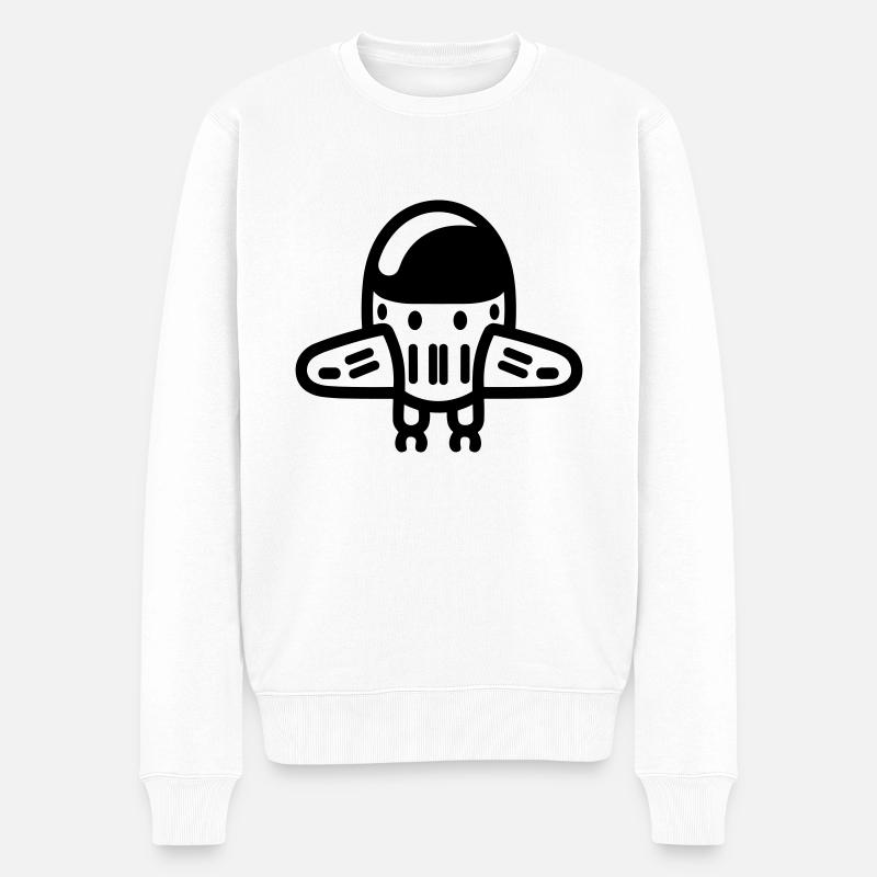fliegende Untertasse - Männer Premium Bio Pullover - Weiß