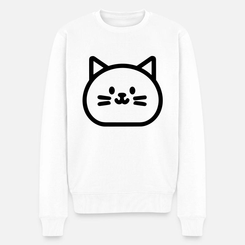 Kätzchen - Männer Premium Bio Pullover - Weiß