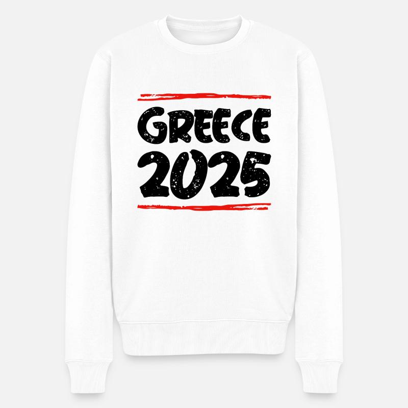 Grèce 2025 Dicton - Pull Premium bio Homme - blanc