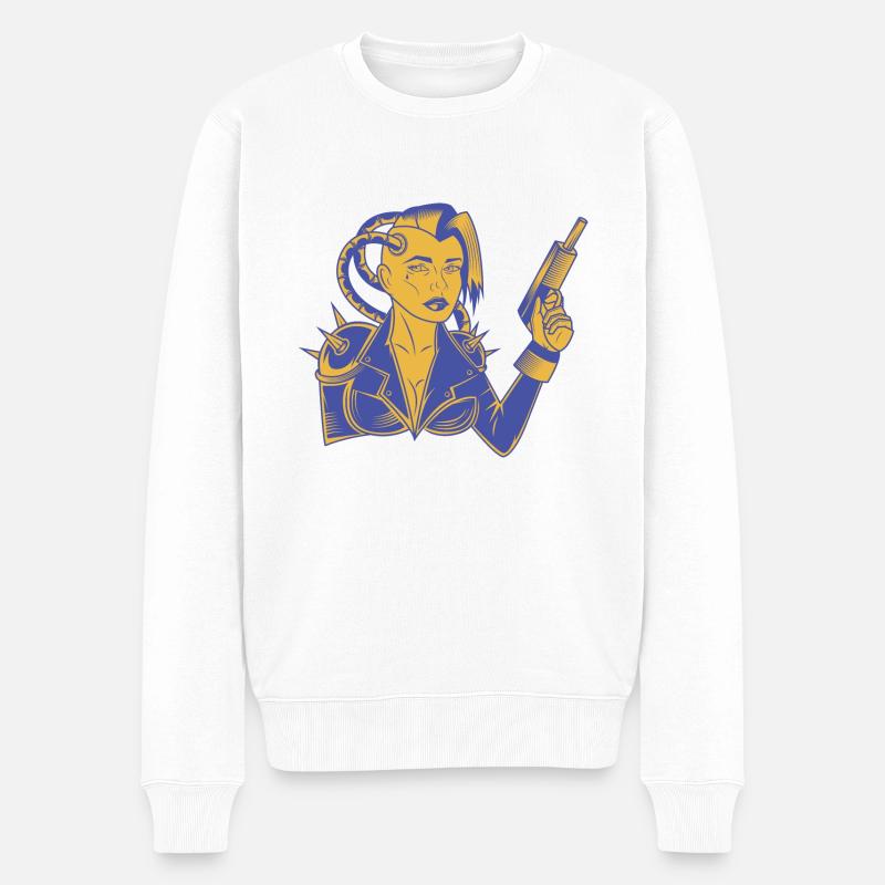 Robot humain - Pull Premium bio Homme - blanc