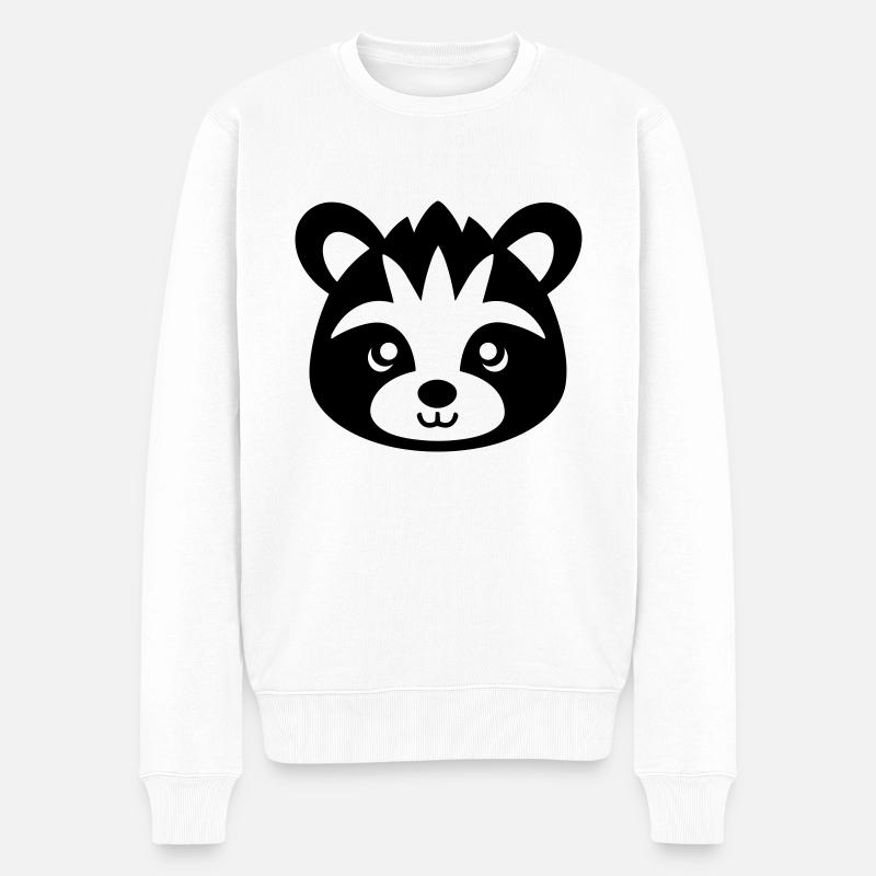 Kleiner Panda - Männer Premium Bio Pullover - Weiß