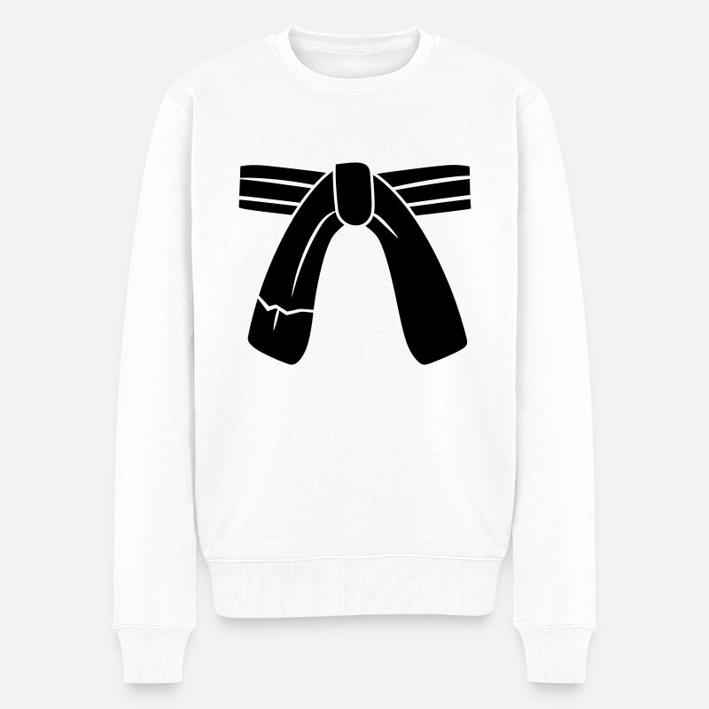 Gürtel - Männer Premium Bio Pullover - Weiß