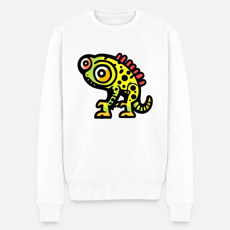 Caméléon Halloween Bande dessinée drôle - Pull Premium bio Homme - blanc