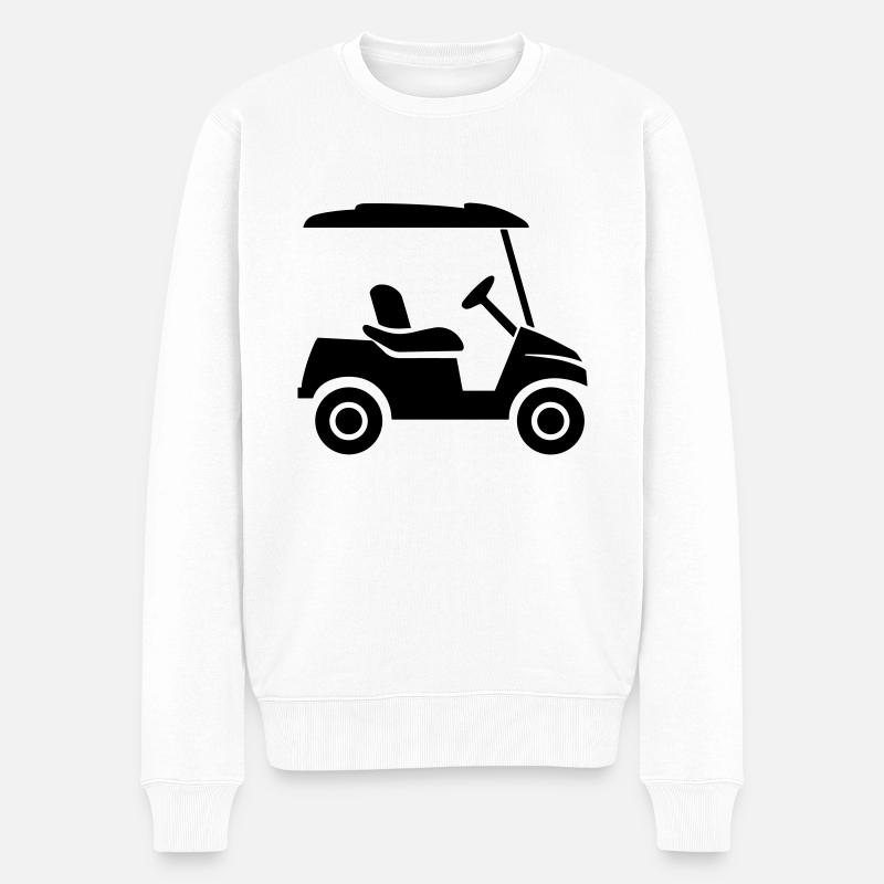 Golfwagen - Männer Premium Bio Pullover - Weiß