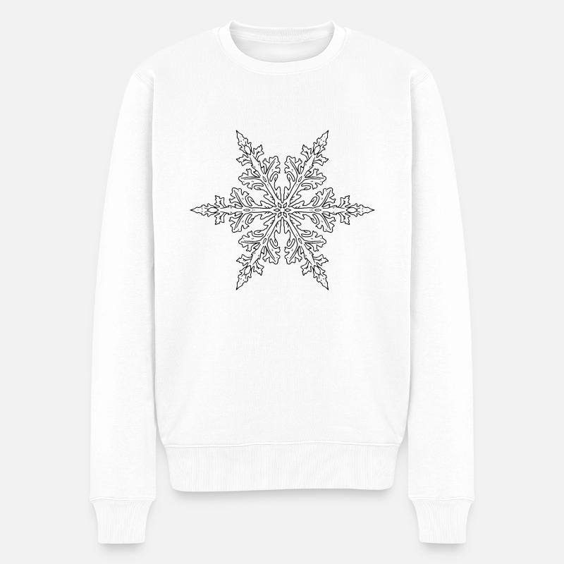Mandala flocon de neige - Pull Premium bio Homme - blanc