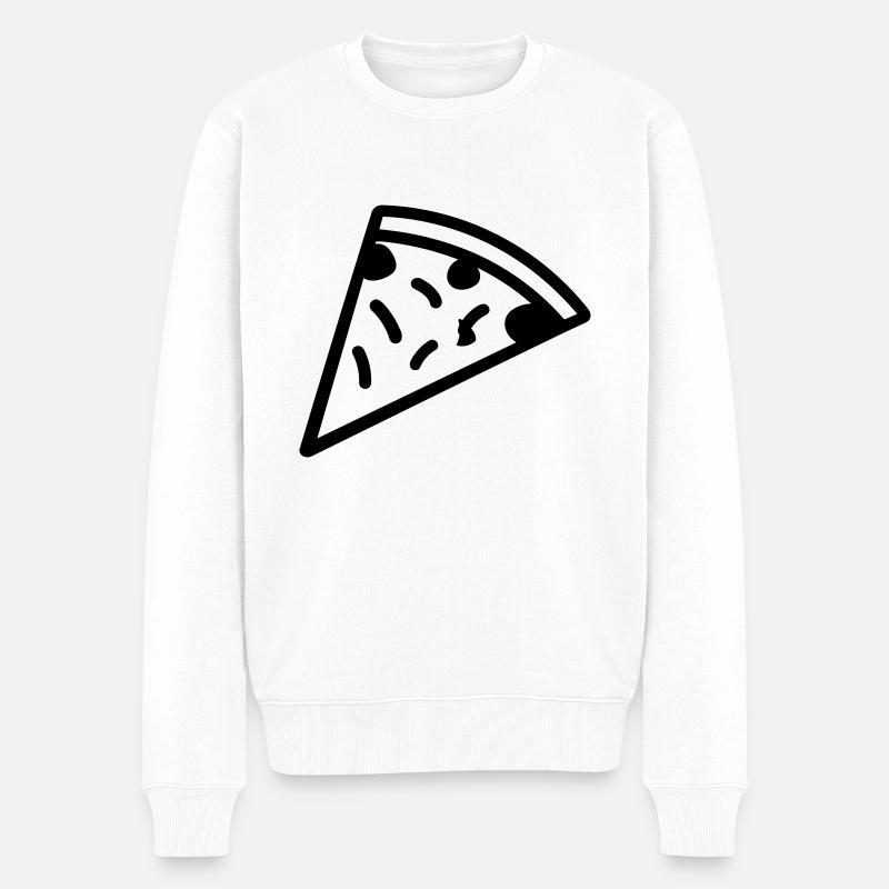 Pizzastück - Männer Premium Bio Pullover - Weiß