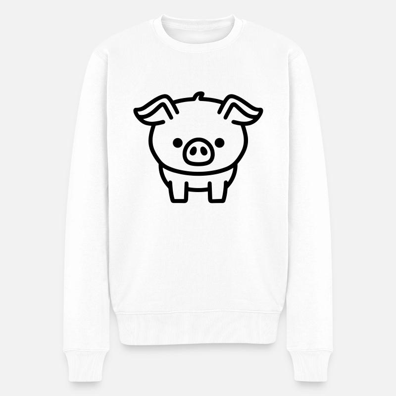 cochon - Pull Premium bio Homme - blanc