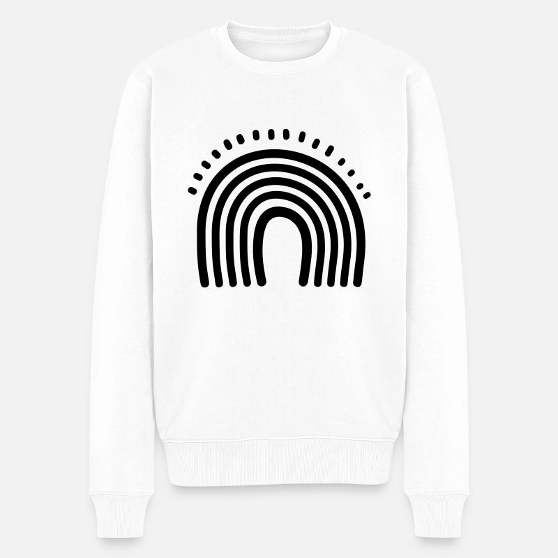Regenbogen - Männer Premium Bio Pullover - Weiß