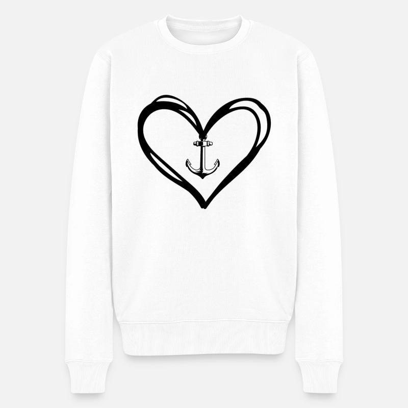 Ancre Coeur Moin - Pull Premium bio Homme - blanc