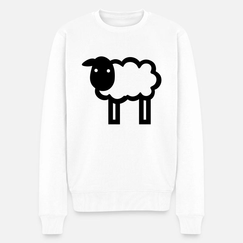 Schaf - Männer Premium Bio Pullover - Weiß
