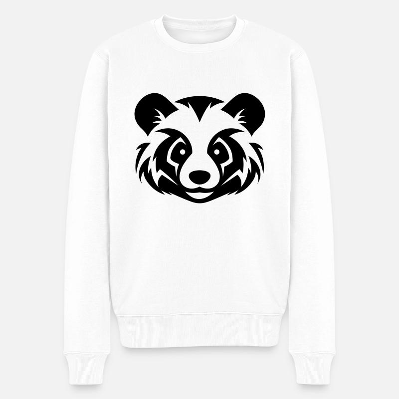 Kleiner Panda - Männer Premium Bio Pullover - Weiß