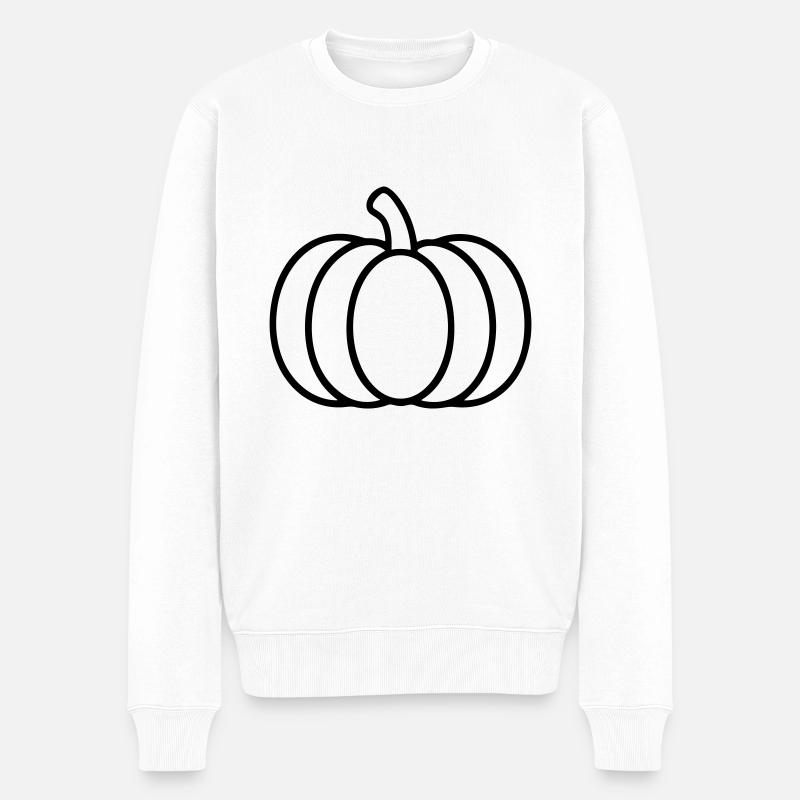 Kürbis - Männer Premium Bio Pullover - Weiß