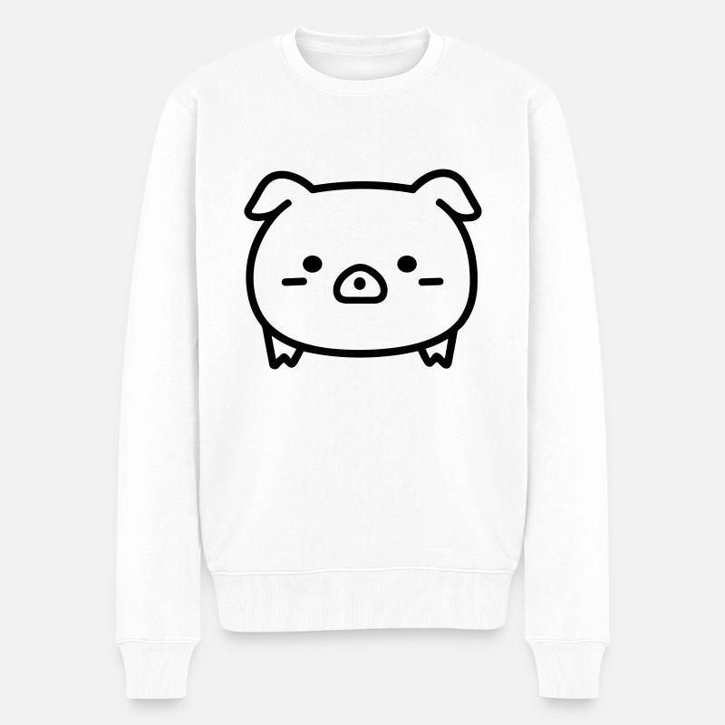 Schwein - Männer Premium Bio Pullover - Weiß