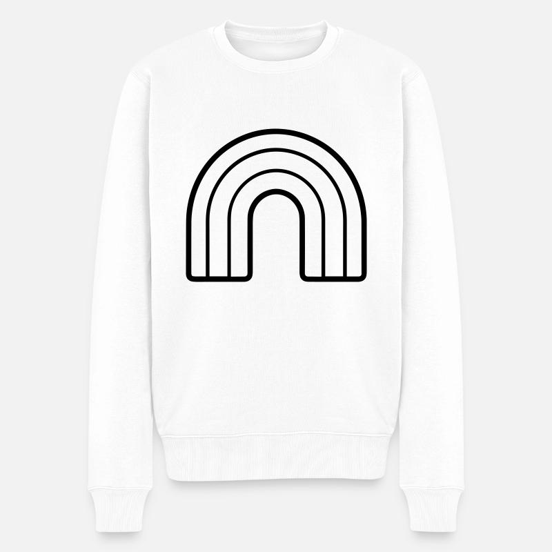 Regenbogen - Männer Premium Bio Pullover - Weiß