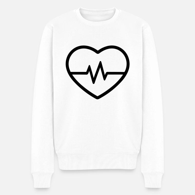 battement de coeur - Pull Premium bio Homme - blanc