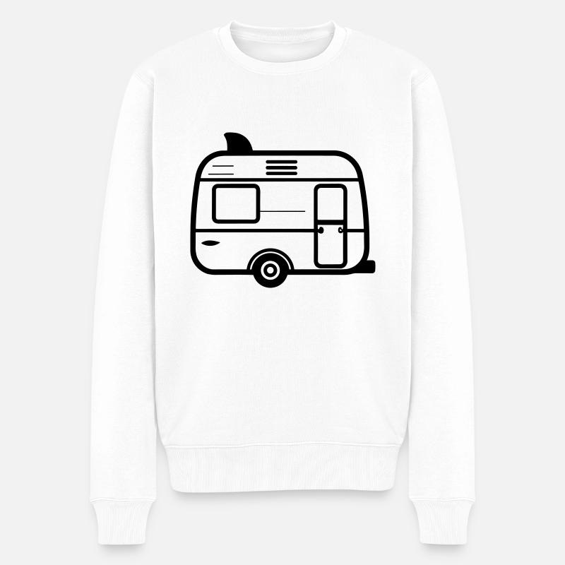 Kleiner Wohnwagen - Männer Premium Bio Pullover - Weiß