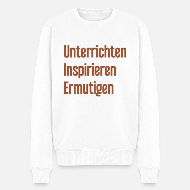 Enseigner, inspirer, encourager - Pull Premium bio Homme - blanc