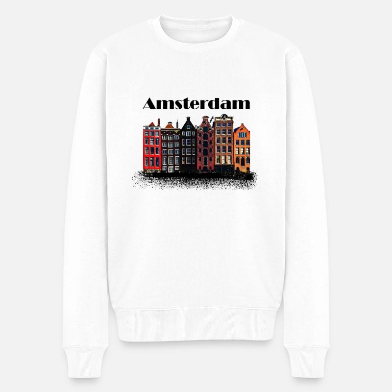 Amsterdam - Männer Premium Bio Pullover - Weiß