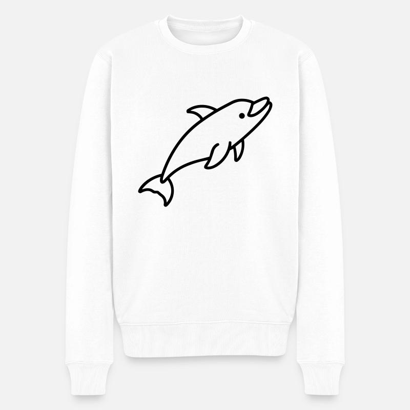 Delfin - Männer Premium Bio Pullover - Weiß