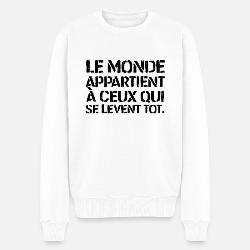 Citation - Le Monde - Pull Premium bio Homme - blanc