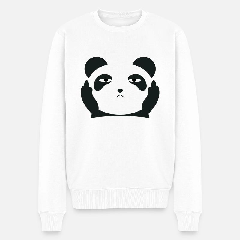 Mittelfinger - Männer Premium Bio Pullover - Weiß