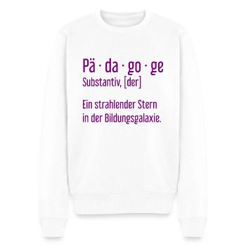 Pädagoge Pädagogen Schule Lehrer Unterricht - Männer Premium Bio Pullover - Weiß - Vorne - Thijin (182cm)