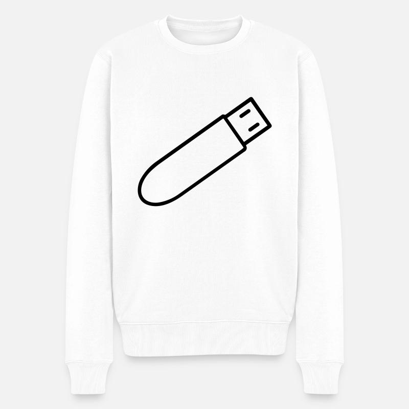 Clé usb - Pull Premium bio Homme - blanc