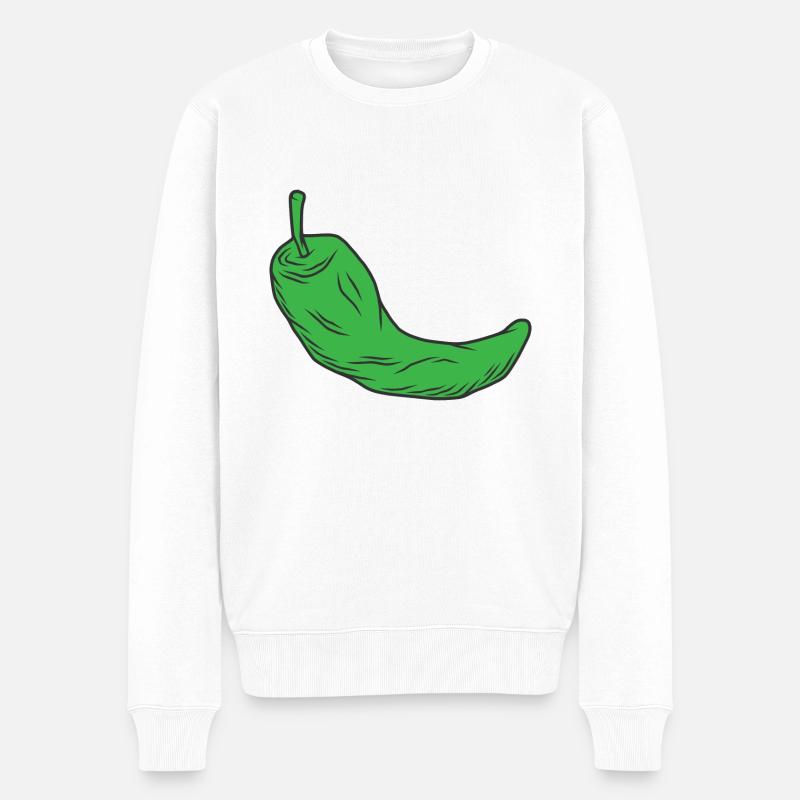 Chili grün - Männer Premium Bio Pullover - Weiß
