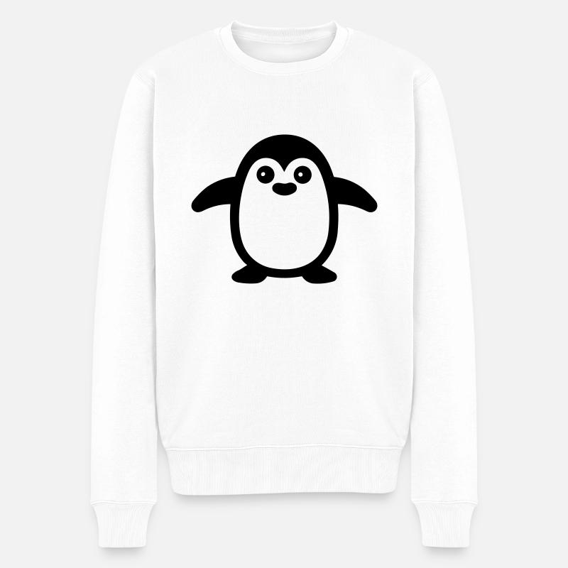 Pinguin - Männer Premium Bio Pullover - Weiß