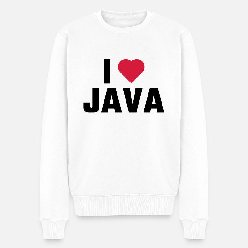 I Love JAVA - Men's Premium Organic Jumper - white