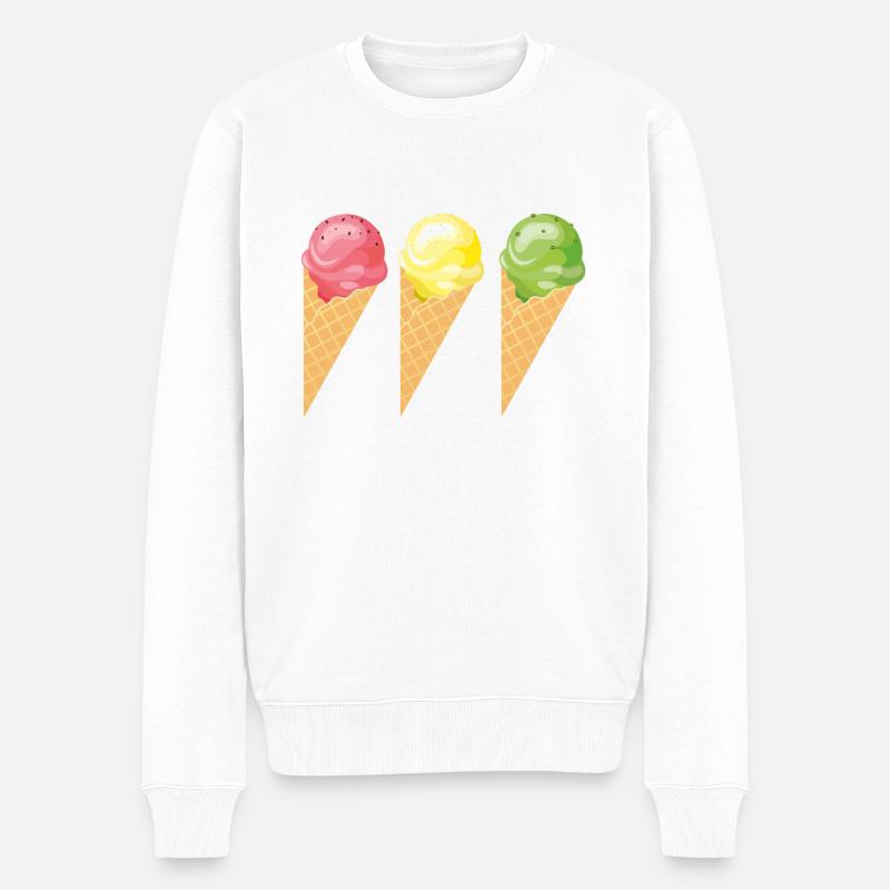 Glace ... - Pull Premium bio Homme - blanc