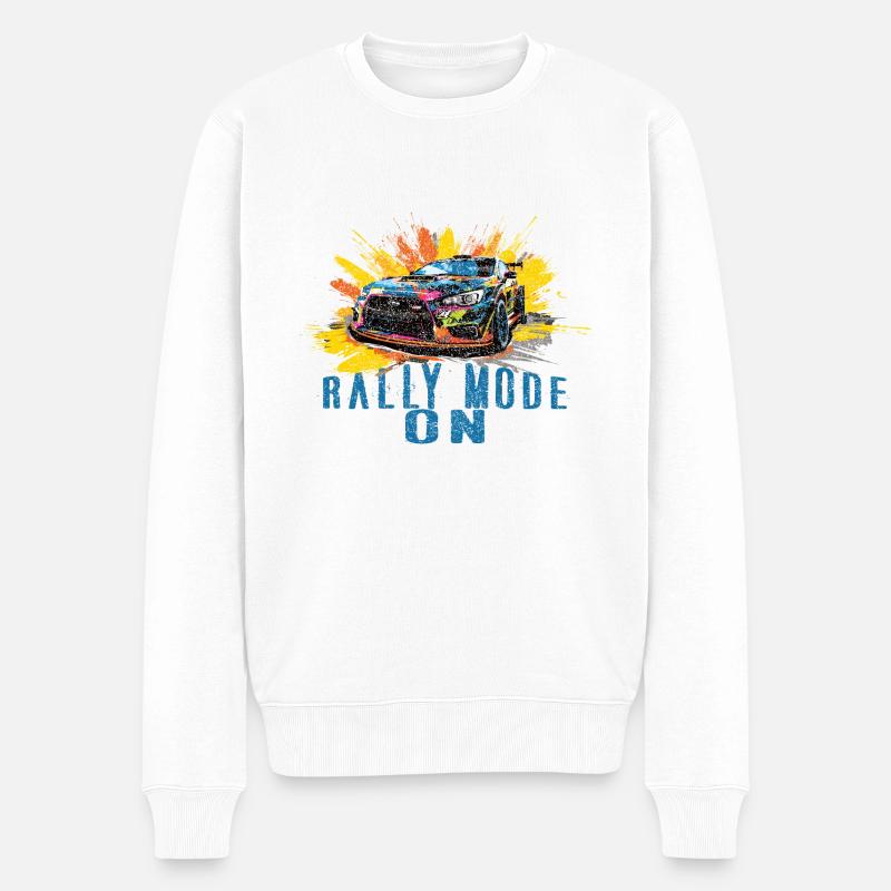 Rallye-Modus Ein - Männer Premium Bio Pullover - Weiß
