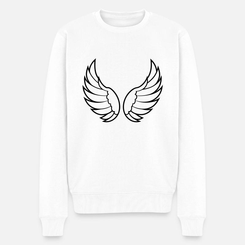 Engelsflügel - Männer Premium Bio Pullover - Weiß